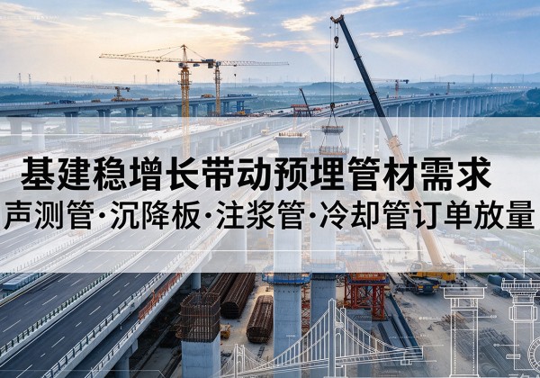 西山基建稳增长带动预埋监测管材需求，声测管、沉降板、注浆管订单持续放量